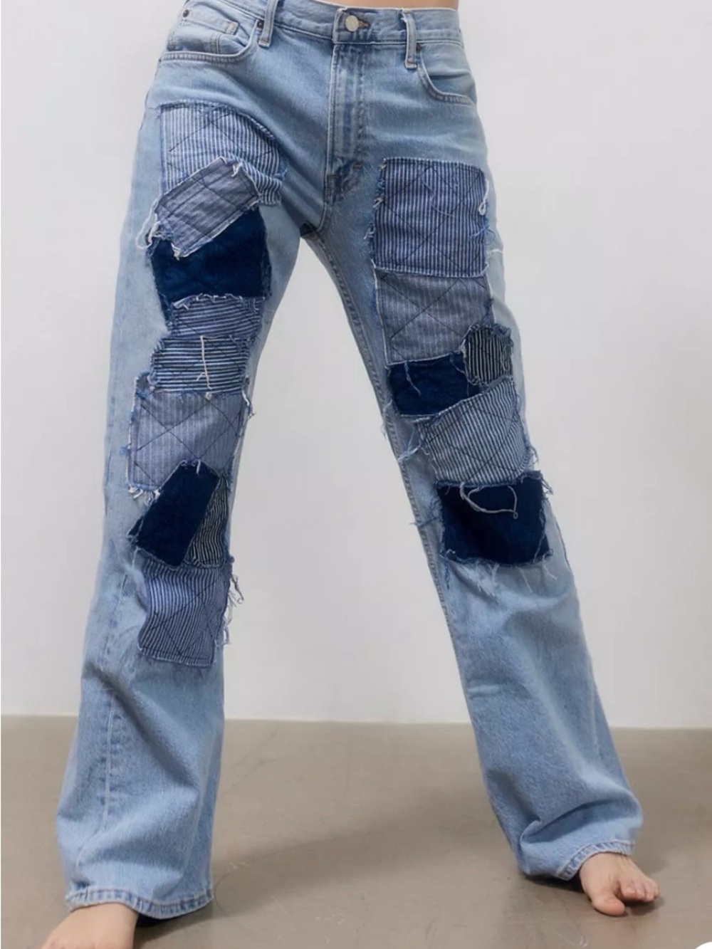 BDG X Urban Renewal Remade Patchwork Straight Leg Cowboy Jean 28 OOAK